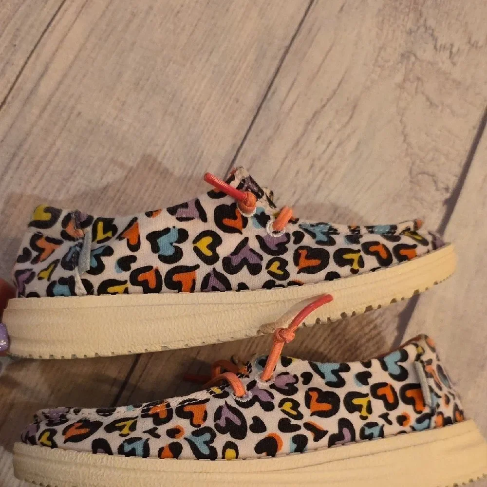Colorful Heart Pattern Kids Shoes